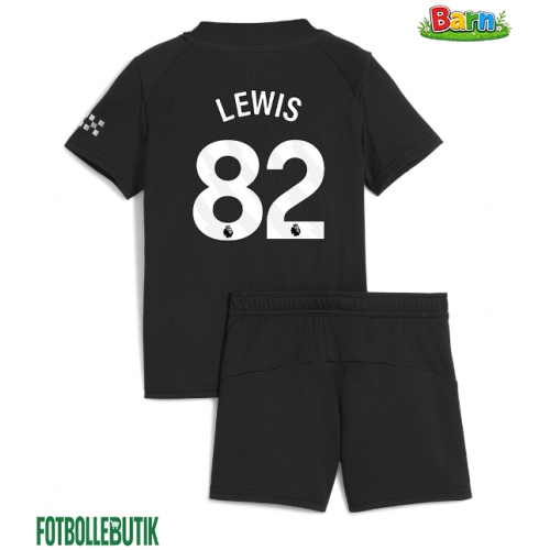 Manchester City Rico Lewis #82 Bortaställ Barn 2025-26 Kortärmad (+ Korta byxor)